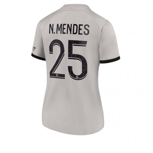 Paris Saint-Germain Nuno Mendes #25 Bortedrakt Kvinner 2022-23 Kortermet Paris Saint-Germain Nuno Mendes #25 Bortedrakt Kvinner 2022-23 Kortermet